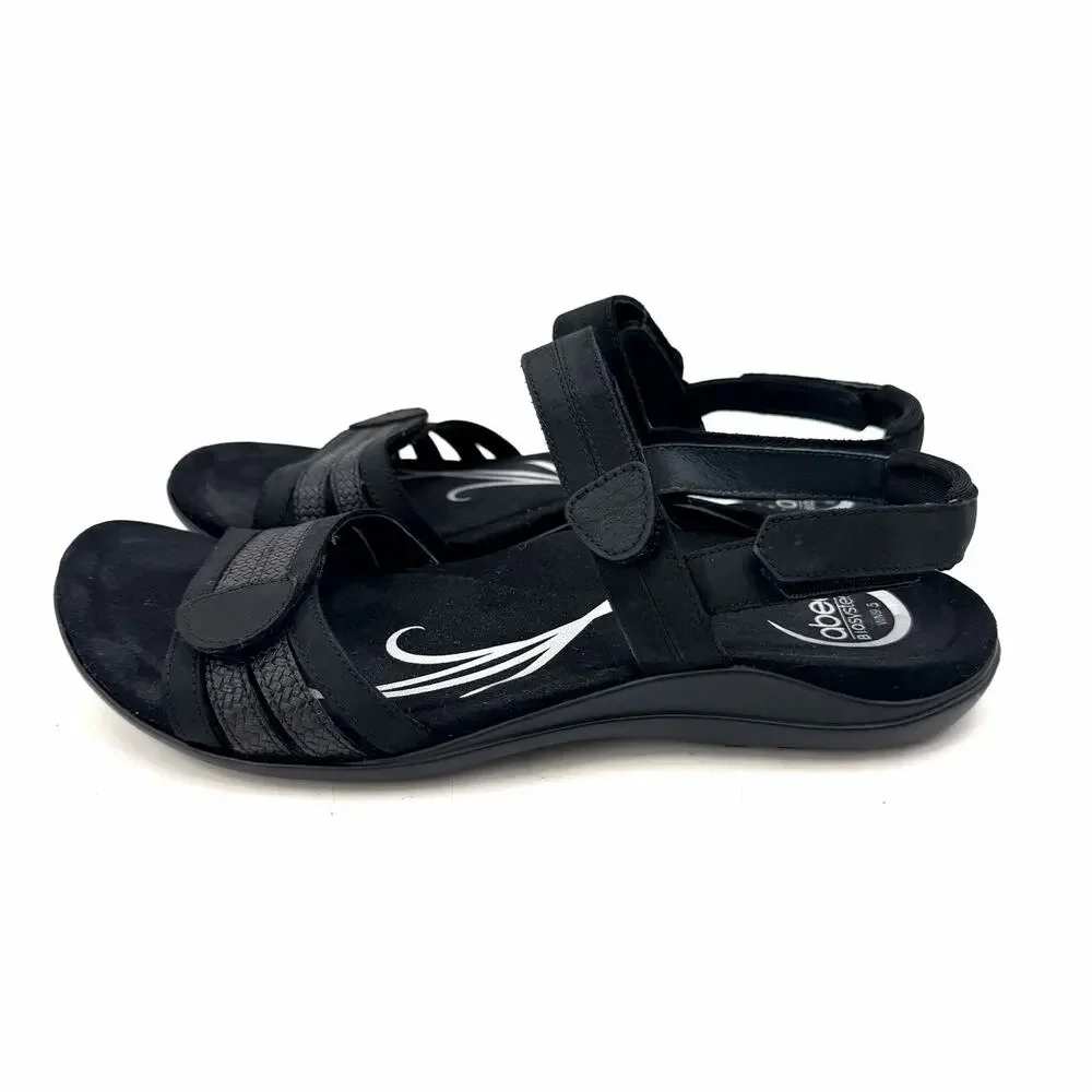 ABEO Brynn Black Strappy Comfort Arch Support Sandal BW052 Womens Size 9.5